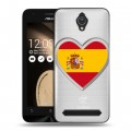Полупрозрачный дизайнерский пластиковый чехол для ASUS ZenFone Go 4.5 флаг Испании