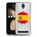 Полупрозрачный дизайнерский пластиковый чехол для ASUS ZenFone Go 4.5 флаг Испании