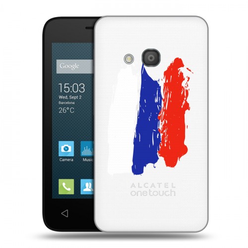 Полупрозрачный дизайнерский пластиковый чехол для Alcatel One Touch Pixi 4 (4) Российский флаг