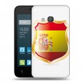 Полупрозрачный дизайнерский пластиковый чехол для Alcatel One Touch Pixi 4 (4) флаг Испании