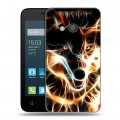 Дизайнерский силиконовый чехол для Alcatel One Touch Pixi 4 (4) Пламенные животные