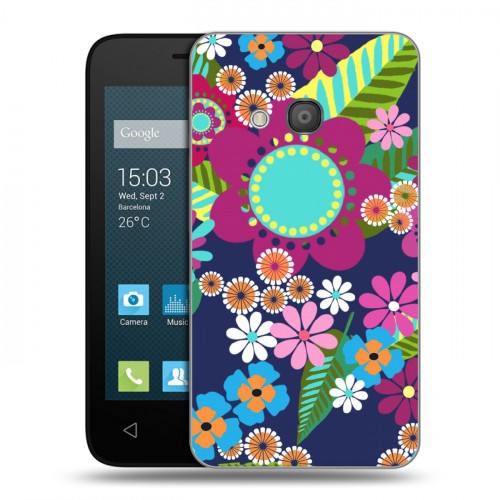 Дизайнерский силиконовый чехол для Alcatel One Touch Pixi 4 (4) Цветочные паттерны