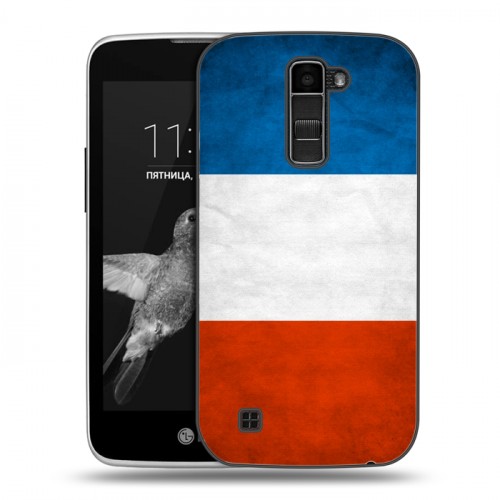 Дизайнерский пластиковый чехол для LG K7 Флаг Франции
