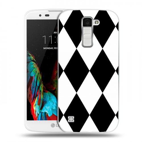 Дизайнерский пластиковый чехол для LG K10 Черно-белые фантазии