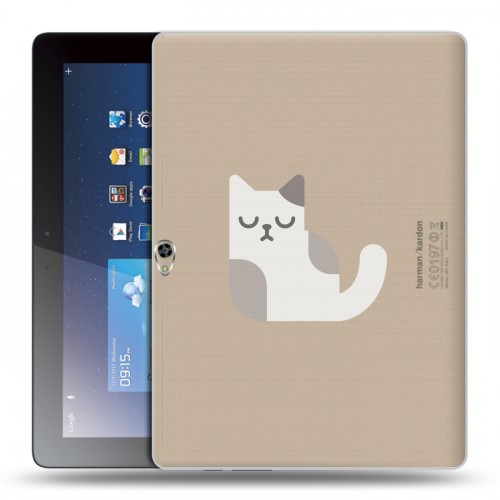 Полупрозрачный дизайнерский пластиковый чехол для Huawei MediaPad M2 10 Прозрачные кошки
