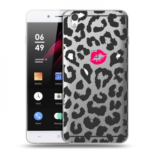 Полупрозрачный дизайнерский пластиковый чехол для OnePlus X Прозрачные поцелуи
