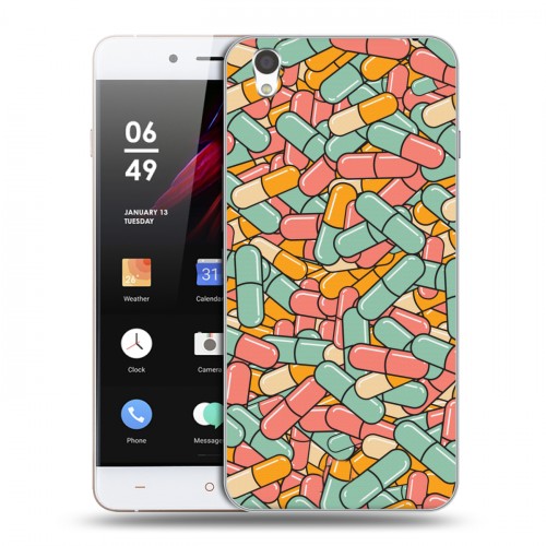 Дизайнерский пластиковый чехол для OnePlus X Разноцветные таблетки