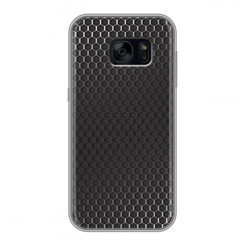 Дизайнерский силиконовый чехол для Samsung Galaxy S7 Edge Металл соты