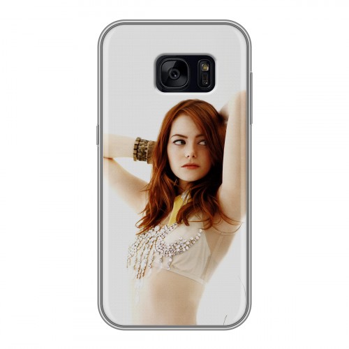 Дизайнерский силиконовый чехол для Samsung Galaxy S7 Edge Эмма Стоун