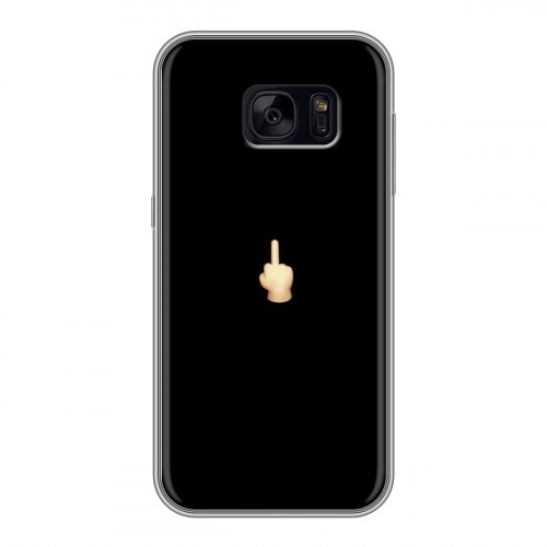 Дизайнерский силиконовый чехол для Samsung Galaxy S7 Edge Черно и кратко