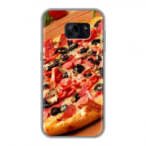 Дизайнерский силиконовый чехол для Samsung Galaxy S7 Edge Пицца