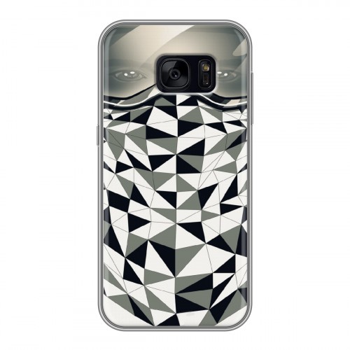 Дизайнерский силиконовый чехол для Samsung Galaxy S7 Edge Маски Black White