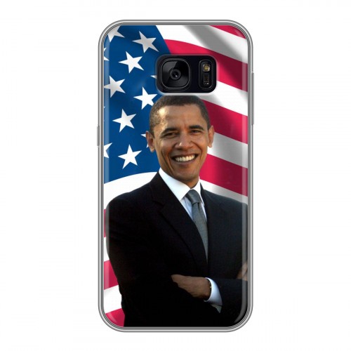 Дизайнерский силиконовый чехол для Samsung Galaxy S7 Edge Барак Обама