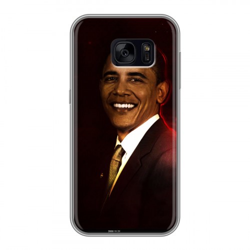 Дизайнерский силиконовый чехол для Samsung Galaxy S7 Edge Барак Обама