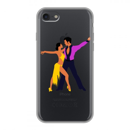 Полупрозрачный дизайнерский силиконовый чехол для Iphone 7 Прозрачные танцоры 