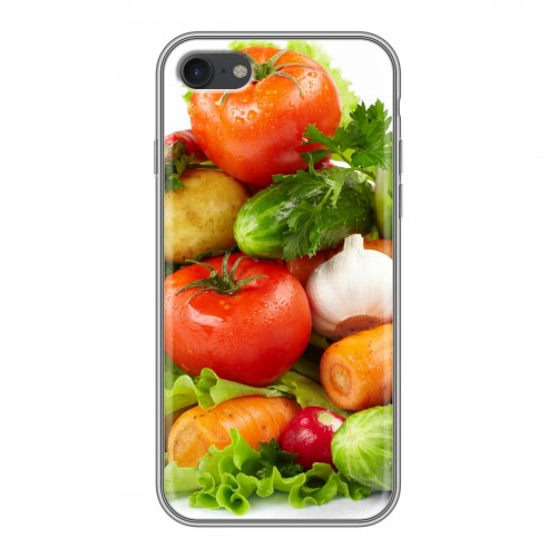 Дизайнерский силиконовый с усиленными углами чехол для Iphone 7 Овощи
