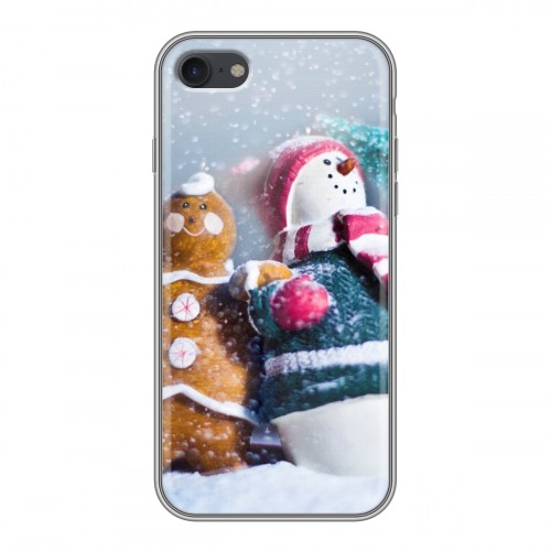 Дизайнерский силиконовый чехол для Iphone 7 Снеговики