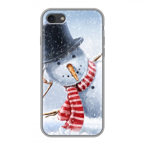Дизайнерский силиконовый чехол для Iphone 7 Снеговики