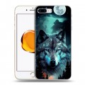 Дизайнерский силиконовый чехол для Iphone 7 Plus / 8 Plus Волк и луна