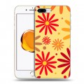 Дизайнерский силиконовый чехол для Iphone 7 Plus / 8 Plus Бежевые цветы
