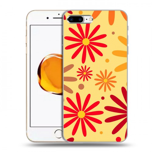 Дизайнерский силиконовый чехол для Iphone 7 Plus / 8 Plus Бежевые цветы