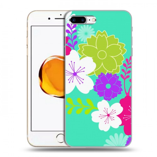 Дизайнерский силиконовый чехол для Iphone 7 Plus / 8 Plus Цветы кимоно