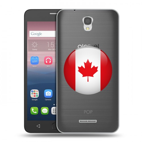 Полупрозрачный дизайнерский силиконовый чехол для Alcatel Pop 4 Флаг Канады