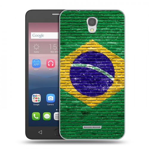 Дизайнерский силиконовый чехол для Alcatel Pop 4 Флаг Бразилии
