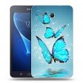 Дизайнерский силиконовый чехол для Samsung Galaxy Tab A 7 (2016) Бабочки голубые