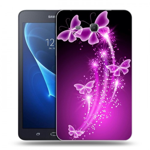 Дизайнерский силиконовый чехол для Samsung Galaxy Tab A 7 (2016) Бабочки фиолетовые