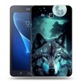 Дизайнерский силиконовый чехол для Samsung Galaxy Tab A 7 (2016) Волк и луна