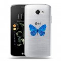 Полупрозрачный дизайнерский пластиковый чехол для LG K5 прозрачные Бабочки 