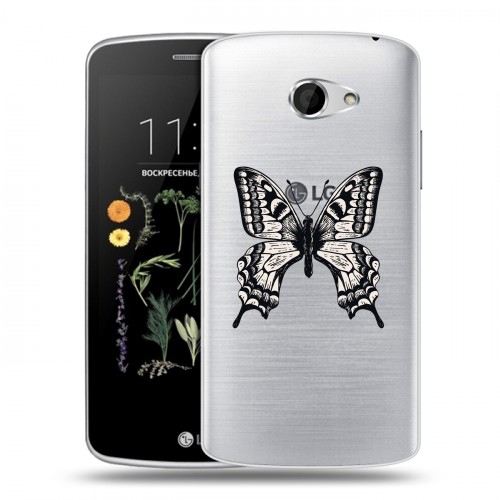 Полупрозрачный дизайнерский пластиковый чехол для LG K5 прозрачные Бабочки 