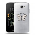 Полупрозрачный дизайнерский силиконовый чехол для LG K5 прозрачные Бабочки 