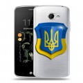 Полупрозрачный дизайнерский пластиковый чехол для LG K5 Флаг Украины