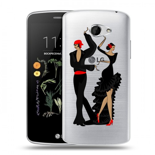 Полупрозрачный дизайнерский пластиковый чехол для LG K5 Прозрачные танцоры 