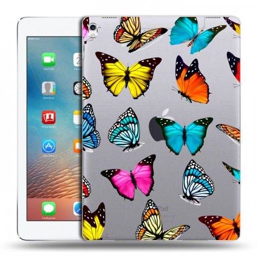 Полупрозрачный дизайнерский пластиковый чехол для Ipad Pro 9.7 прозрачные Бабочки 