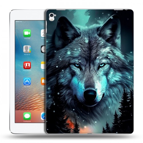 Дизайнерский пластиковый чехол для Ipad Pro 9.7 Волк и луна