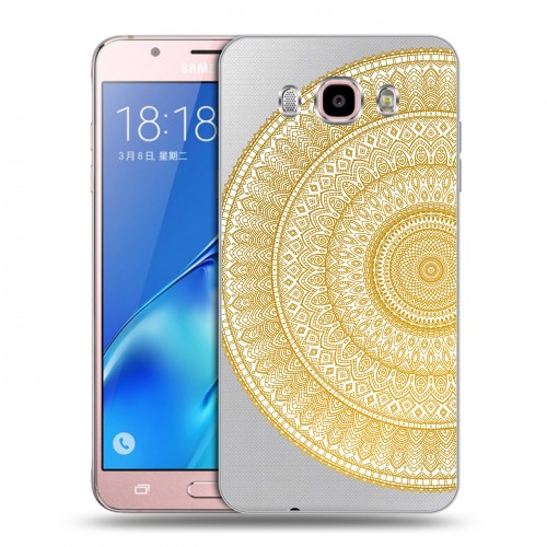 Полупрозрачный дизайнерский силиконовый с усиленными углами чехол для Samsung Galaxy J5 (2016) Прозрачные мандалы