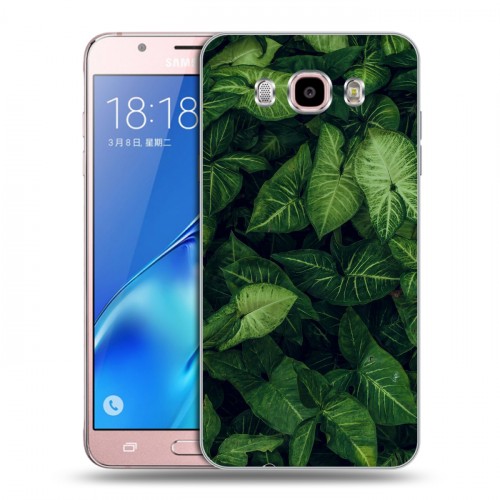 Дизайнерский силиконовый с усиленными углами чехол для Samsung Galaxy J5 (2016) Нуарные листья