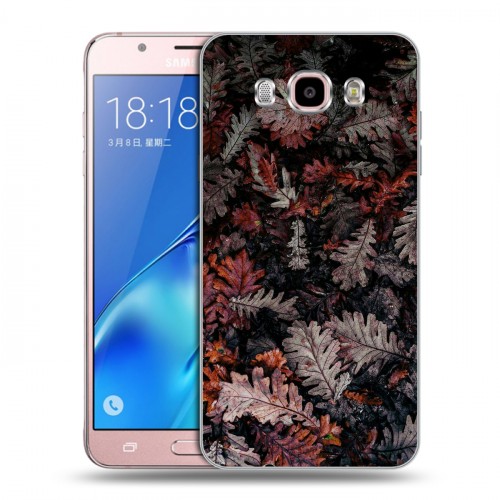 Дизайнерский силиконовый с усиленными углами чехол для Samsung Galaxy J5 (2016) Нуарные листья