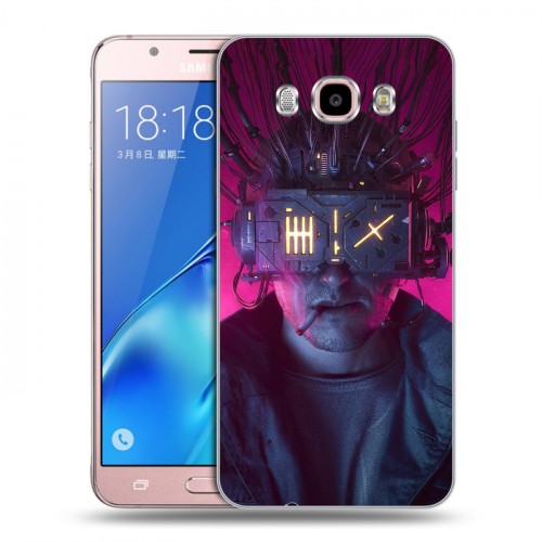 Дизайнерский силиконовый с усиленными углами чехол для Samsung Galaxy J5 (2016) Cyberpunk 2077