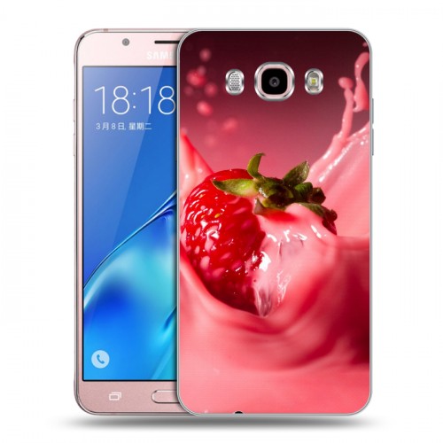 Дизайнерский силиконовый с усиленными углами чехол для Samsung Galaxy J5 (2016) Клубника