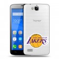 Полупрозрачный дизайнерский пластиковый чехол для Huawei Honor 3C Lite НБА