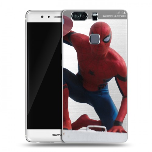 Полупрозрачный дизайнерский пластиковый чехол для Huawei P9 Plus Человек-паук