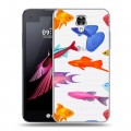 Полупрозрачный дизайнерский пластиковый чехол для LG X view Прозрачные рыбы