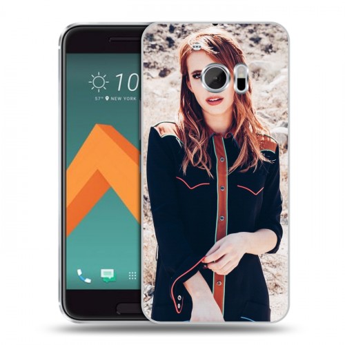 Дизайнерский пластиковый чехол для HTC 10 Эмма Робертс
