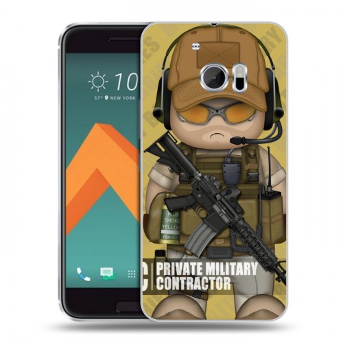 Дизайнерский пластиковый чехол для HTC 10 Армейцы мультяшки