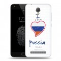 Полупрозрачный дизайнерский пластиковый чехол для Umi Touch Российский флаг