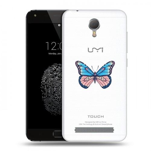 Полупрозрачный дизайнерский пластиковый чехол для Umi Touch прозрачные Бабочки 